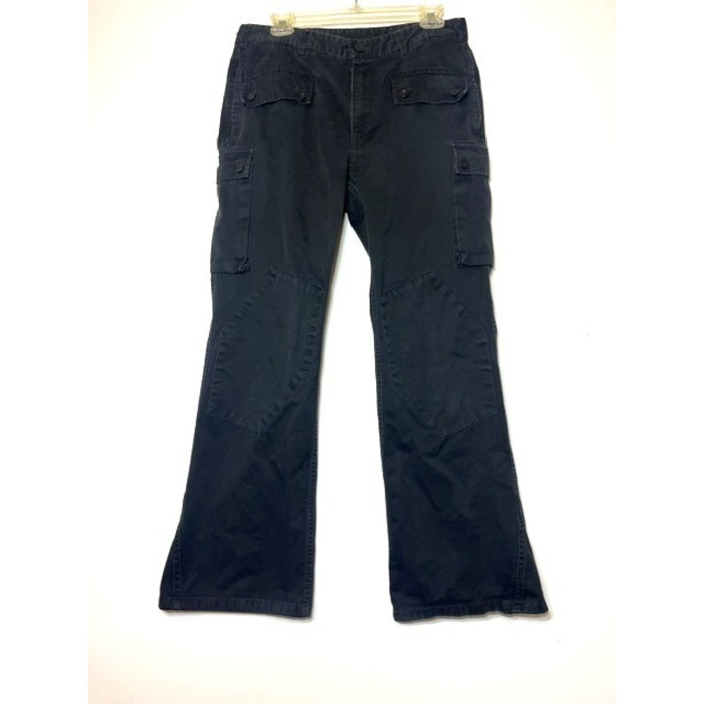 Paper Planes Men Black Cargo Pants Tactical Multi Pocket Cotton Twill Size M